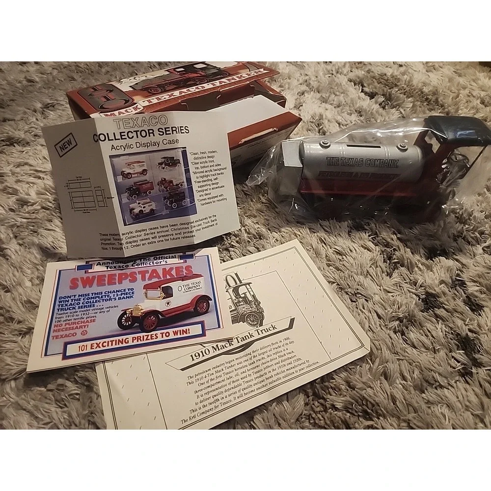 VINTAGE 1995 ERTL‎ 1910 TEXACO MACK TANK TRUCK DIE-CAST BANK WITH KEY NEW